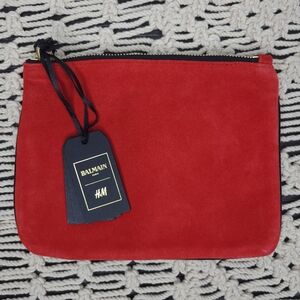 BALMAIN by H&M, red clutch